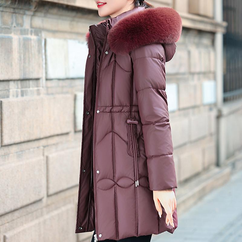 Fashion Women's Coats Winter Long Parkas Hooded Faux Fur Collar Loose Thick Warm Women Jackets
