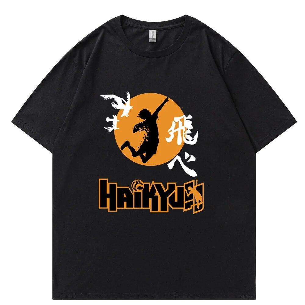 

Футболка аниме Haikyuu, унисекс, хлопок, унисекс/WoУнисекс, Karasuno Fly, уличная одежда с высоким рисунком, одежда высшего качества, унисекс, рубашка с аниме, модные футболки