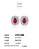 2024 Rose Red & Blue-Green Diamond Women's Sterling Silver Stud Earrings - Exquisite, Versatile & Unique Design