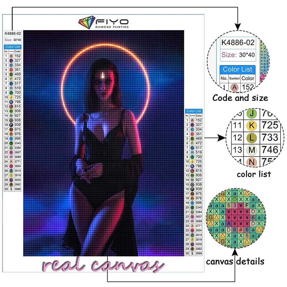 5D DIY Cyberpunk Sexy Art Cross Stitch Rhinestones Diamond Drawing Embroidery Mosaic Home Decor