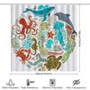 Underwater Life Sea Creature Print Shower Curtain Waterproof Decor Home Bath Accessories Customizable Size Options Available Whi
