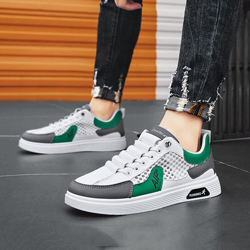 Fashion Lace Up Lightweight Gym Shoes Men Sneakers Summer Mesh Breathable Sports Running Shoes Versatile Casual Sports Shoes