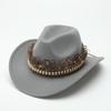 Western cowboy hat autumn and winter outdoor travel knight hat Tibetan ethnic style feather jazz hat top hat
