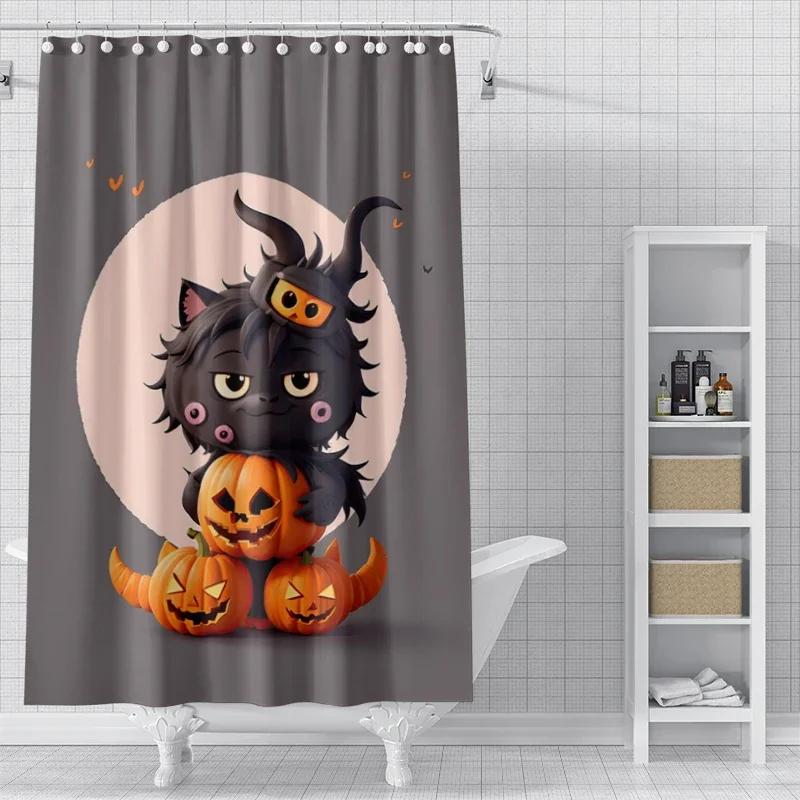 Home shower curtains for bathroom waterproof fabric Modern Nordic style Living Room curtain Halloween Autumn Pumpkin decoration