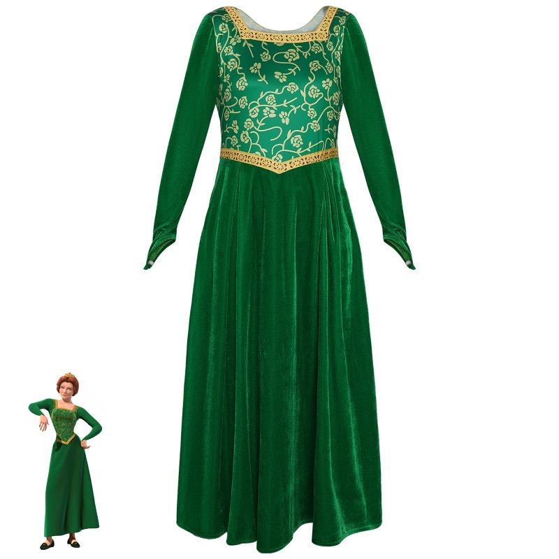 Monster Shrek Cos Costume Green Dress Fiona Princess Dress Cosplay Stage Performance Costume