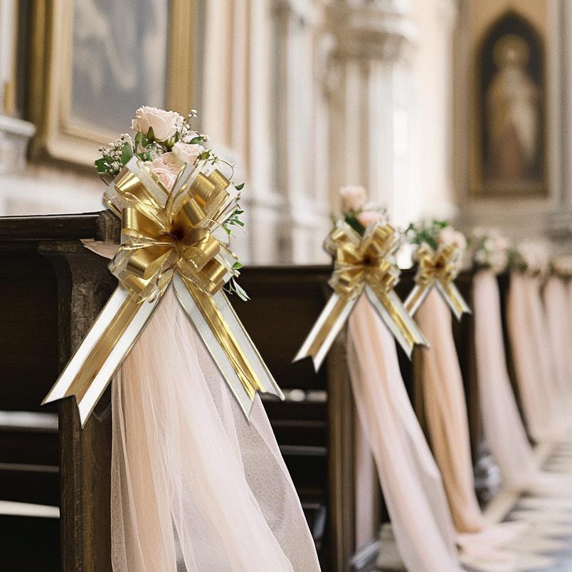 2pcs Large Pull Bow Ribbon Colorful Pull Flower For Wedding Cars Birthday Christmas Presents Gift Decoration Party Favor Supply