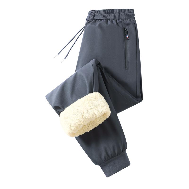 

Зимние новые мужские хлопковые брюки 2025 года с толстым и большим размером овечьей шерсти и бархата для верхней одежды, теплые и свободные прямые повседневные брюки 7XL