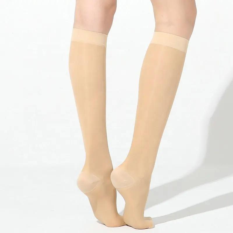 20-30mmHg Support Stockings for Ladies Sheer Compression Knee High Socks Nurse Plus Size Compression Socks for Summer