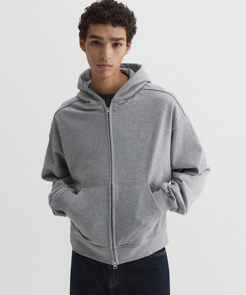 Dnsr Crop Zip-Up Hoodie Gray
