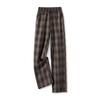 Women's Fleece-Lined Plaid Wide-Leg Pants