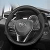 Nlzh6 For Toyota Carbon Fiber Texture Perforated Leather Steering Wheel Cover Chr Yaris Auris Corolla Rav4 Land Cruiser Prado Hilux
