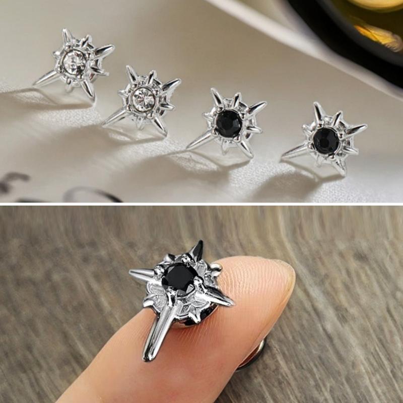 1 Pair North Star Magnetic Ear Clips Stud Earrings Non Piercing Strong Magnet Fake Piercing Women Men Jewelry Clip Earrings