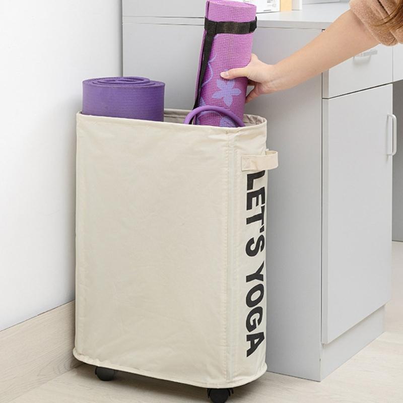 Rollender Wäschekorb mit Rädern für Zuhause, faltbar, Aufbewahrungskörbe für Schmutzwäsche, wasserdichte Organizer, schmaler Wäschekorb