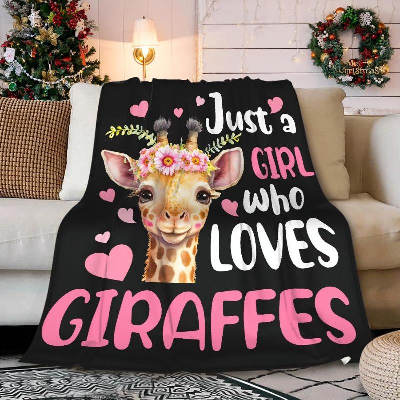 Giraffe Blanket Giraffe Gifts for Gilrs Women Adult Flannel Warm Soft Throw Blankets Home Decor for Couch Sofa Bed All Season