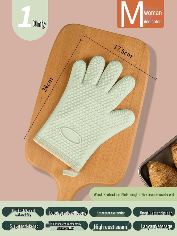 

Heat-Resistant Silicone Oven Gloves - Anti-Scald, High-Temp Safe for Baking & Microwave Use