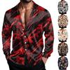 Men's Casual Halloween Shirt Jacket Loose Fit Breathable Turn-Down Collar for Spring and