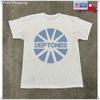 Camiseta con Logo Circular de Deftones, Camiseta Blanca Unisex, Talla S-