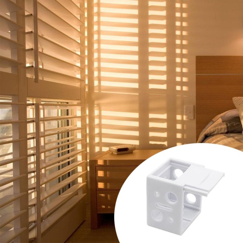 6PCS White Color Mounting Brackets Blind Headrail Track End Holder Window Blind Brackets for Window Blinds Installation