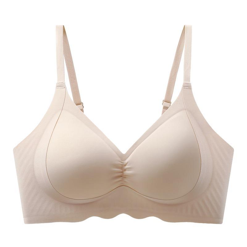 Jelly soft support seamless underwear women's summer thin small breasts gather sexy close breast anti-sagging women's bra