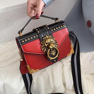Kadınlar için Crossbody Çanta Satchel Çanta Moda Aslan Baskı Çanta Geniş Askı ile Lüks PU Deri Çanta Kadınlar için Üst Kolu Çanta Omuz Çantası