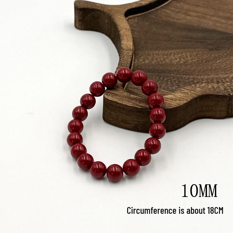 Luxury Imitation Cinnabar Beaded Bracelet for Good Luck & Wealth - Perfect Holiday Gift