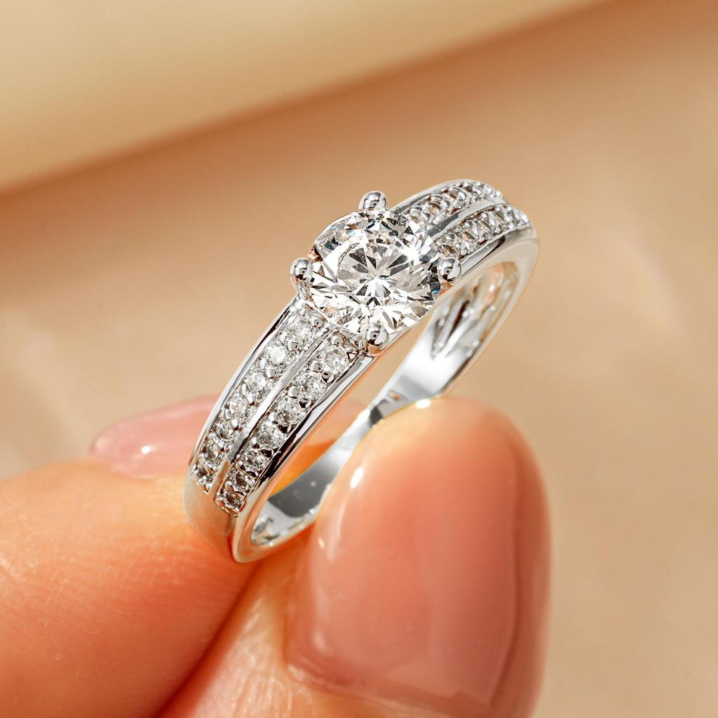 Women's Wide Band Micro-Paved Zircon Ring - Fashionable, Luxurious, Trending Statement Jewelry