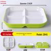 Four-Compartment Melamine Square Plate for Fast Food & Salads.
