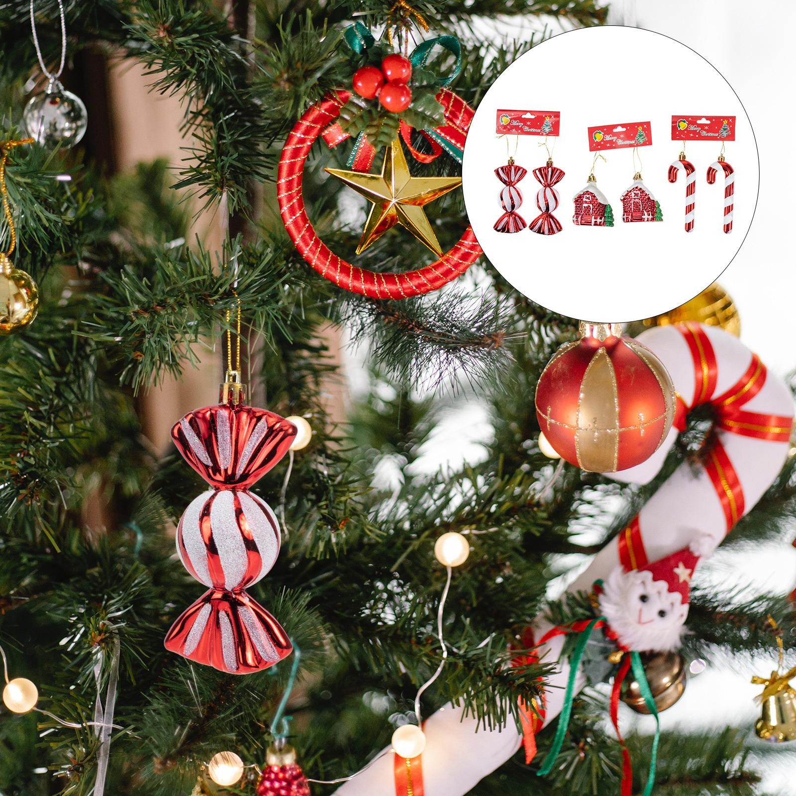 

6 шт. Подвески на елку, Прочные пластиковые украшения для декора елки, Рождественские подвески, Рождественский подвесной декор 10.5x6cm
