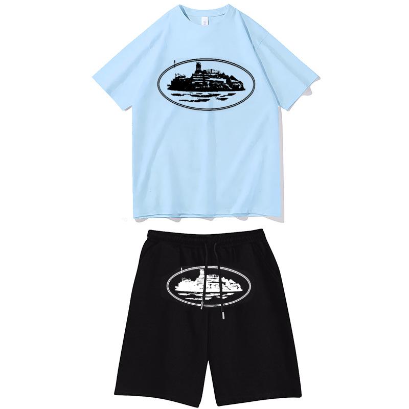 Grenzüberschreitende T-Shirts, Pullover, Unisex-Sweatshirts und Jogginghosen-Sets mit Motiv der Alcatraz-Insel, Street-Hip-Hop-Outfits