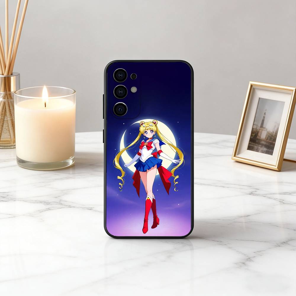 Cute S-Sailor M-Moons Usagi Tsukino Phone Case For Samsung S25,S24,S21,S22,S23,S30,Ultra,S20,Plus,Fe,Soft Silicone Black Cover