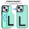 For iPhone 15 Plus Magnetic Case TPU+PU Leather Phone Back Cover with Detachable Card Holder