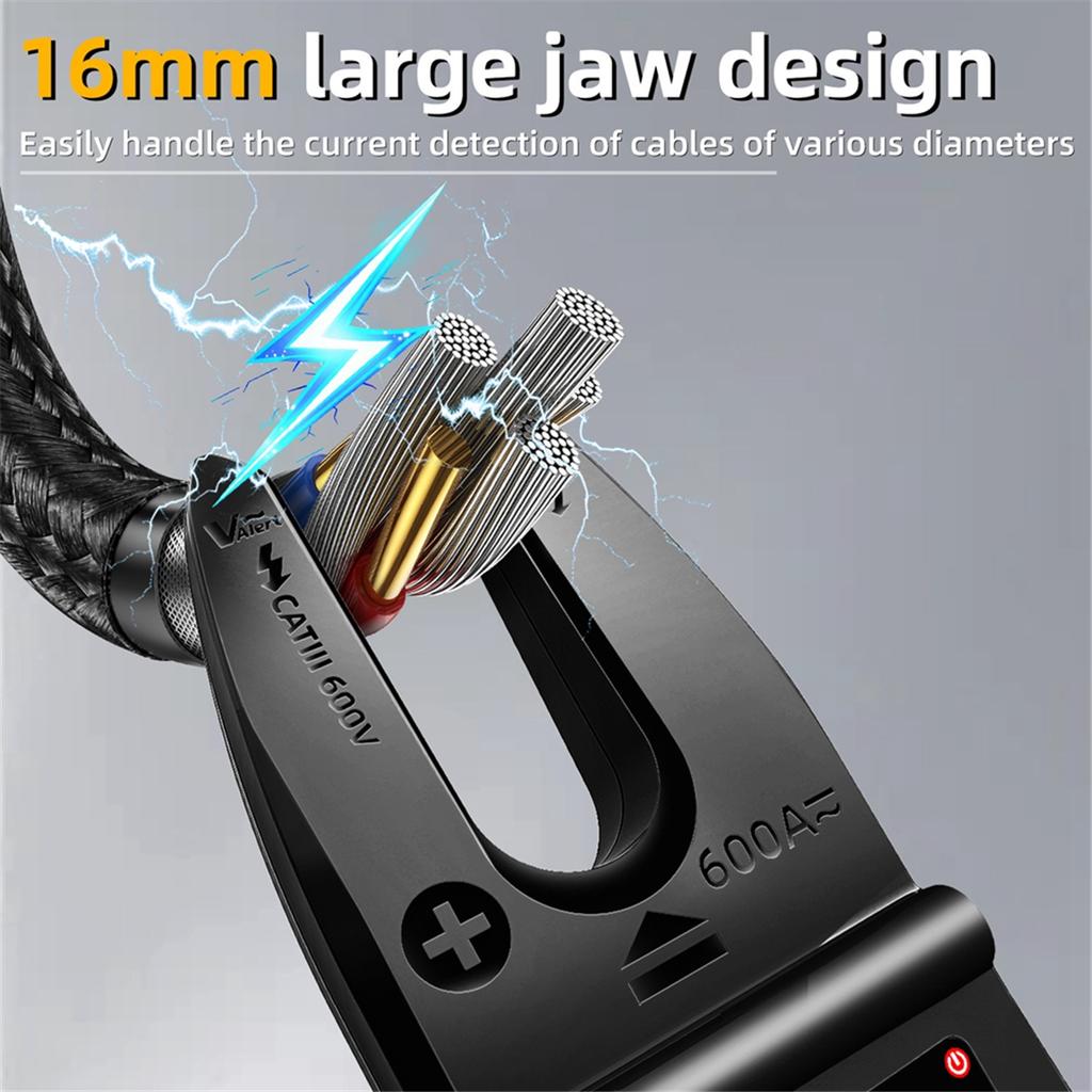 2025+ U5 DC AC Current Tester 600A U-Shaped Clamp Meter True RMS Auto-Ranging TFT Screen USB Rechargeable 1200mAh NCV Multimeter