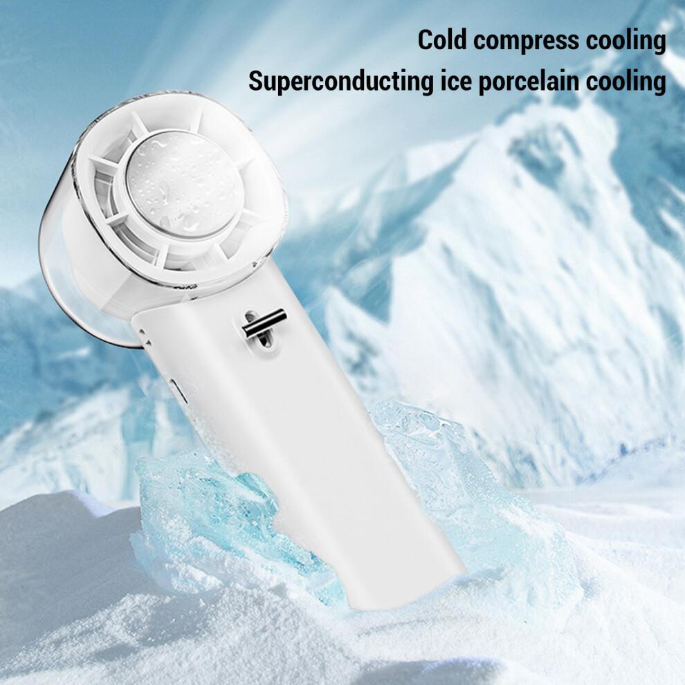 Rechargeable Portable Handheld Fan 5-Speed, 3600mAh, 162mm White