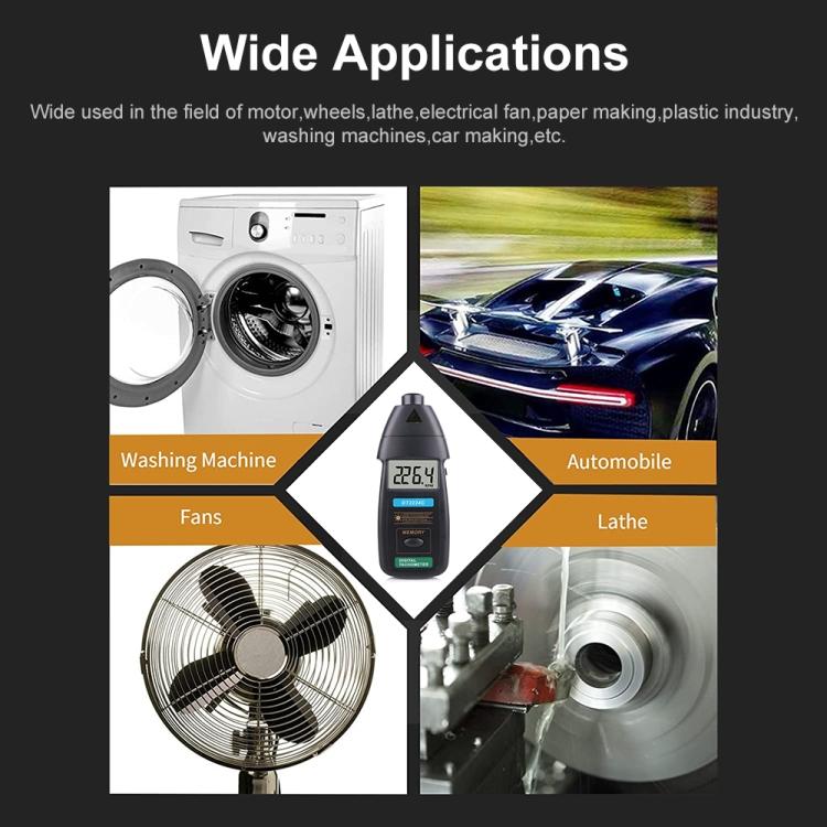 DT2234C Digital Laser Tachometer RPM Meter Non-Contact