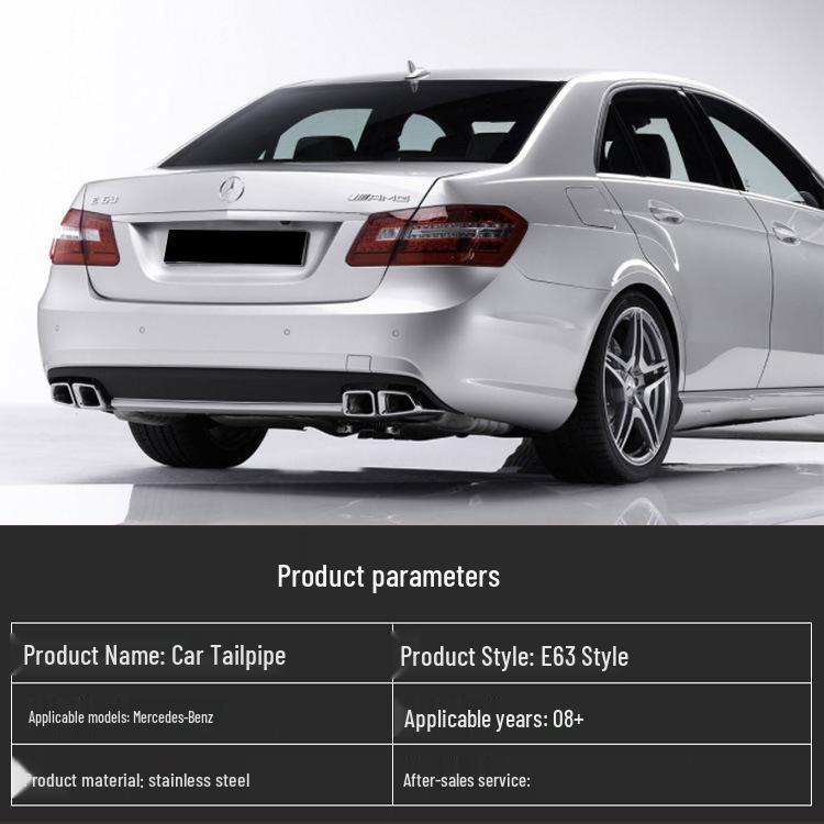 Black-Plated Quad Exhaust Tailpipe for Mercedes-Benz W212 E-Class E260/E300 AMGE63 Upgrade