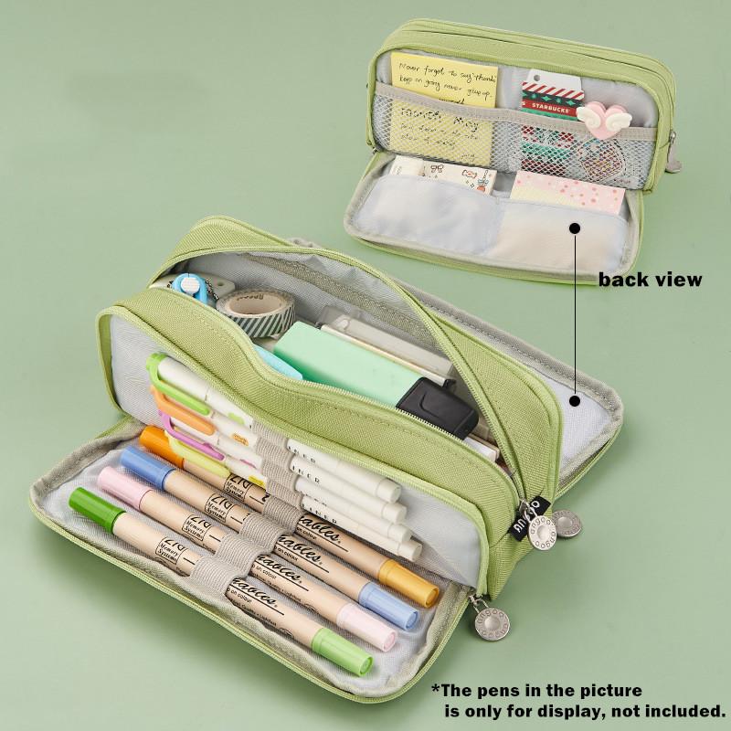 Angoo Oboustranná taška na pera Pouzdro na tužky Speciální makaronová barva Dual Canvas Kapesní Taška Úložná taška Pouzdro na psací potřeby