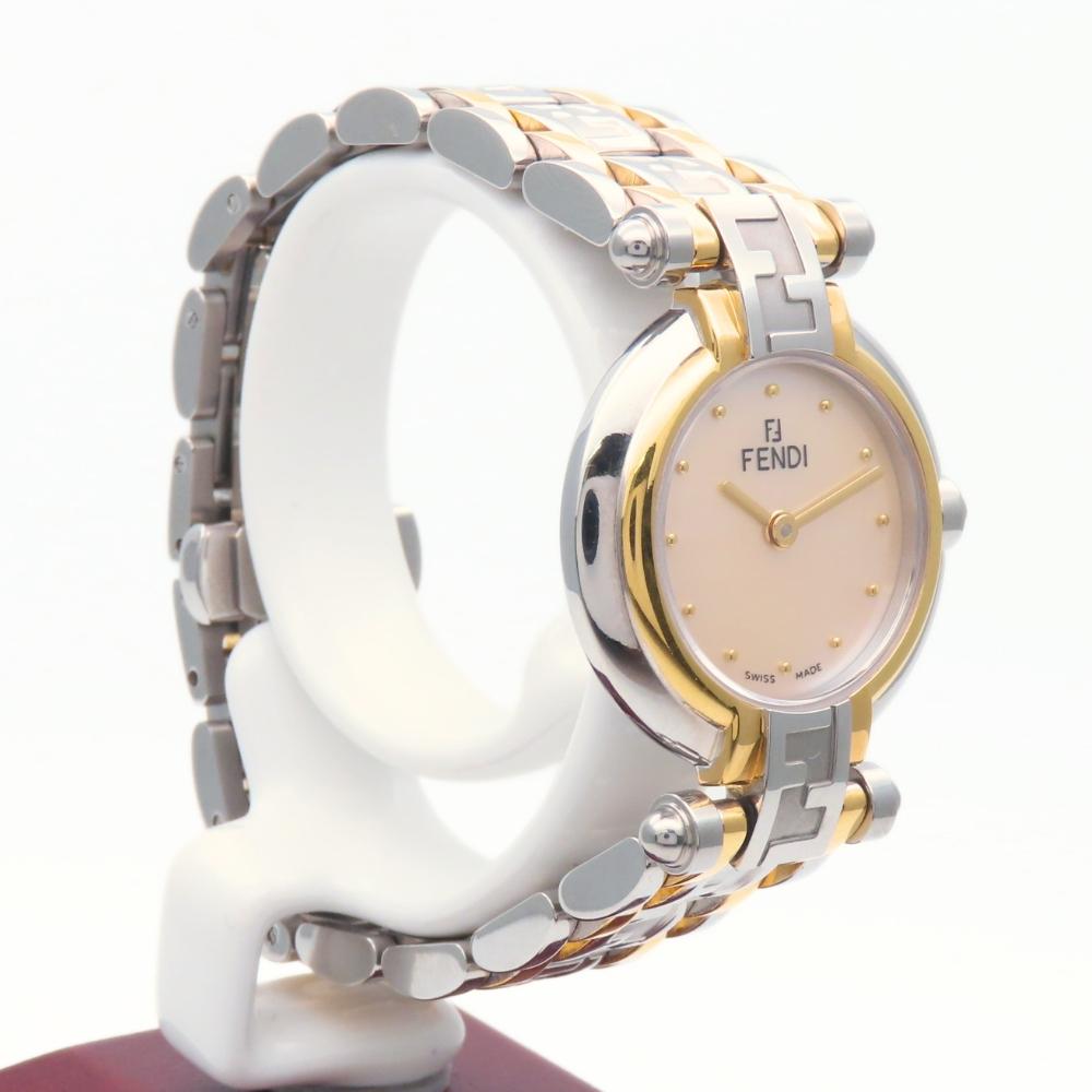 Used FENDI Watches Olologi 760L Stainless Steel Silver Gold Zucca Pattern