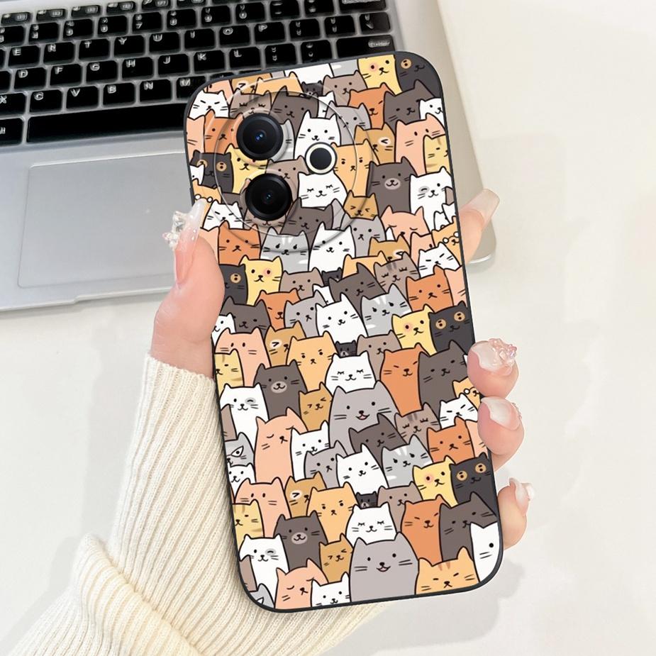Für Vivo Y39 5G Hülle V2436 Niedliches Mode Cartoon Muster Abdeckung Stoßfest Weiche TPU Handyhüllen Für Vivo Y300i Y 39 VivoY39 Bumper