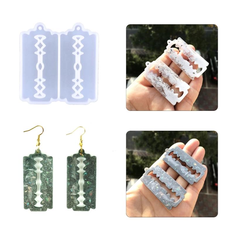 Diy Crystal Irregular Blade-shaped Mold Ear Pendant Drop Glue Mold Keychain Pendant Silicone Mold for Jewelry Making