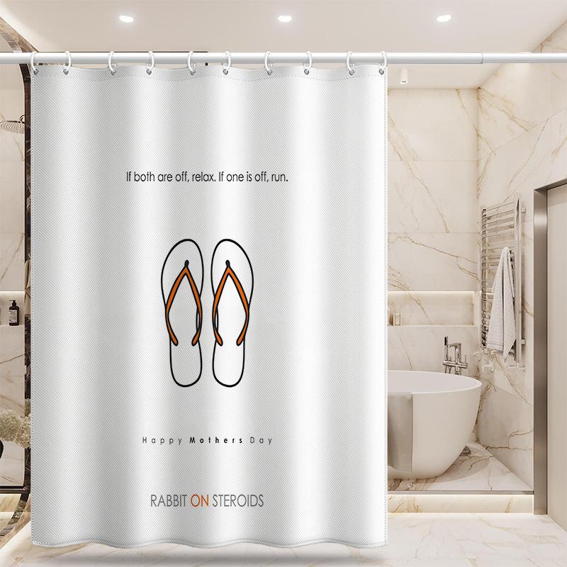 Bathroom Thickened Waterproof Curtain Mildew Proof Shower Curtain Shower Partition Curtain Shower Curtain Bathroom Curtain Free Perforation