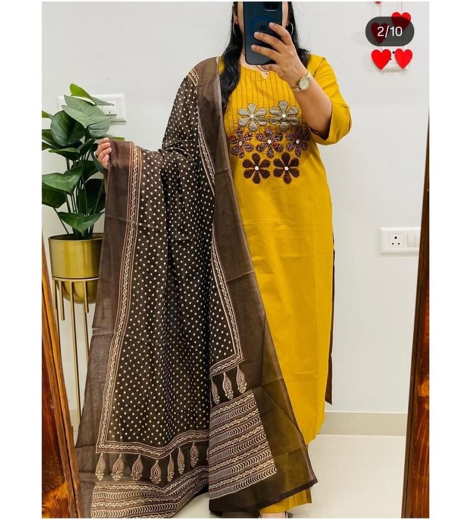 Indian Women Designer Kurta Pant Dupatta Set Indian Bollywood Top Tunic Kurti Salwar Suit