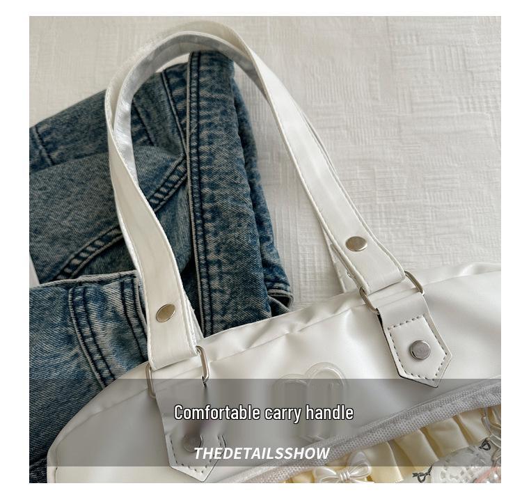 Soft Girl Transparent Ita Bag - Japanese Academy Style Crossbody with Pin Board for Dolls