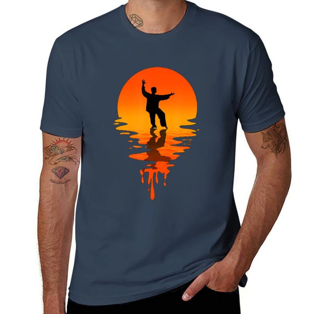 Vintage Retro Style Tai Chi TShirt Basic Plain Tee for Spring and Summer
