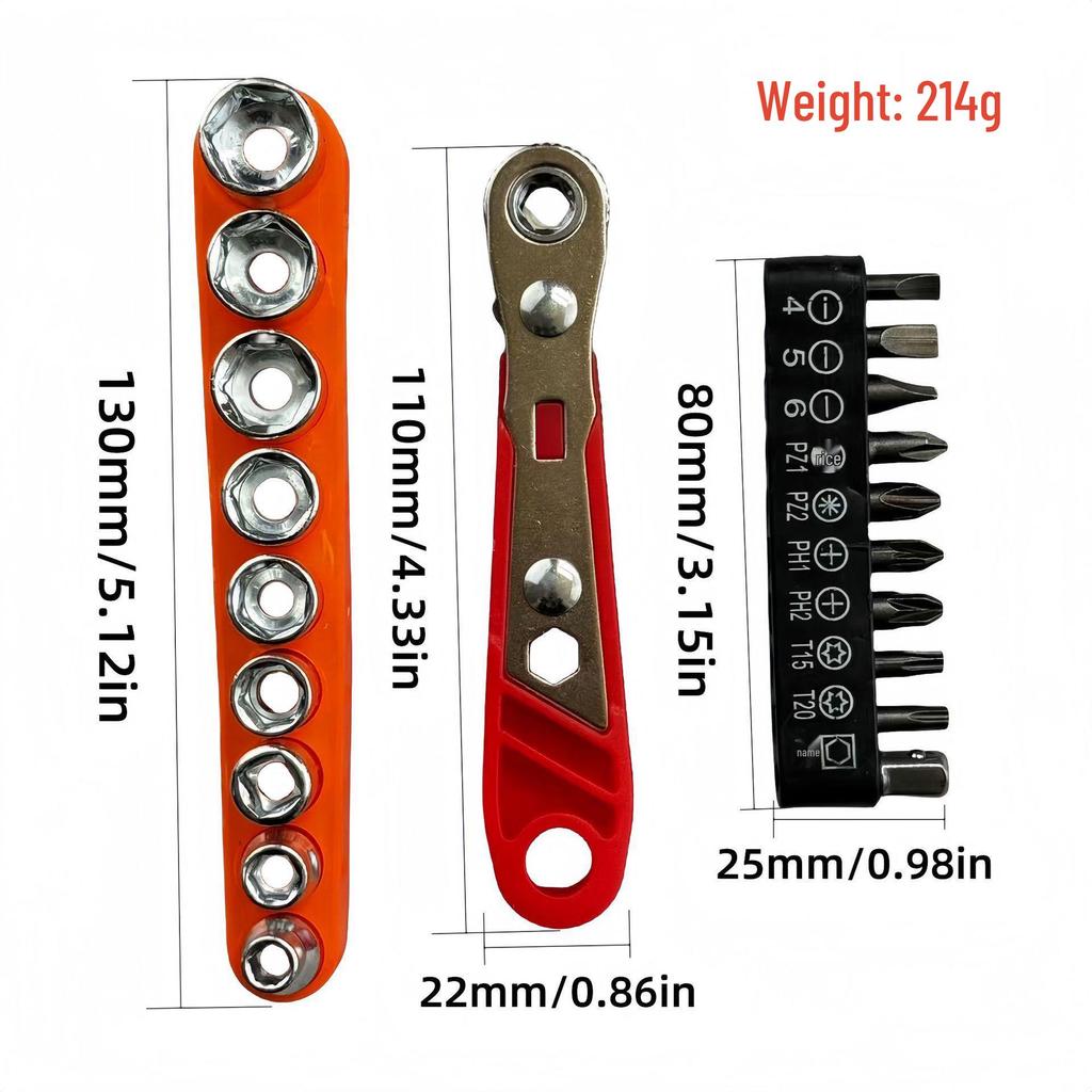 36-Tooth L-Shaped Ratchet Screwdriver for Tight Spaces, Bi-Directional Rotation, Corner Fender Tool