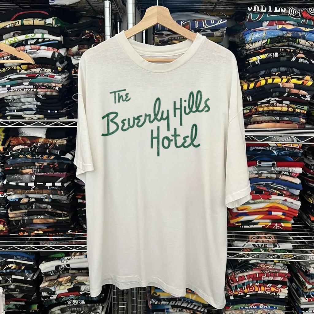 Beverley Hills Script - Gewaschenes T-Shirt Weiß M