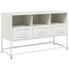 VidaXL Meuble TV blanc 100,5x39x60,5 cm acier, support TV, buffet TV, meuble multimédia, banc TV, armoire hifi, centre de 846547