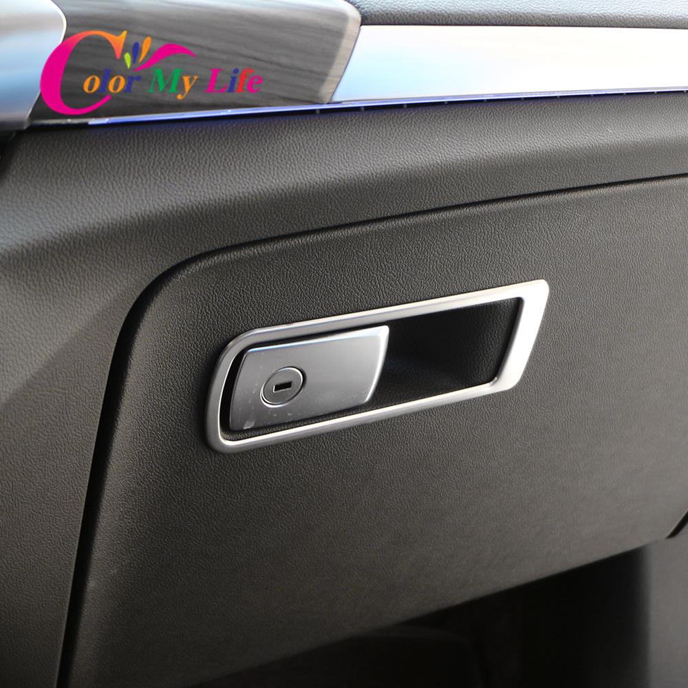 Color My Life Car Copilot Glove Storage Box Handle Cover Trim for Bmw X3 G01 X4 G02 2018 -  Stainless Steel