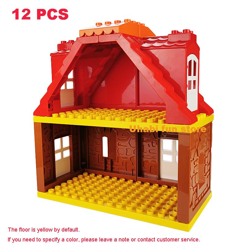 Big Building Blocks House Architecture Window Wall Roof Furniture Series Scene Accessories Assembly Children's Educational Toys