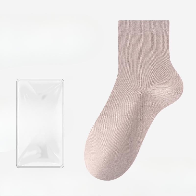 Female Summer Thin Cotton Deodorant Sweat Absorbing Pure Color Non Slip Heel Socks