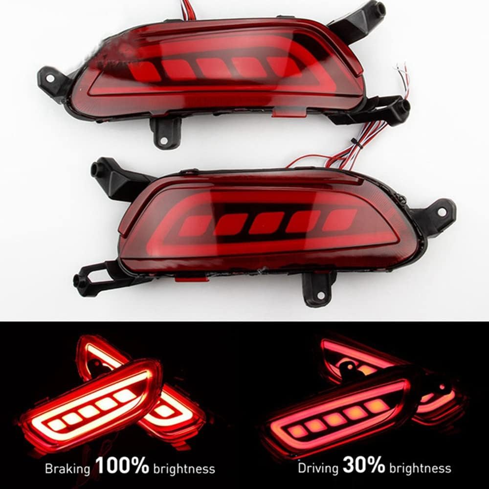 2Pcs LED Rear Reflector Fog Lamp Bumper Light Brake Light Turn Signal Light for Mazda CX-3 CX3 2015-2019